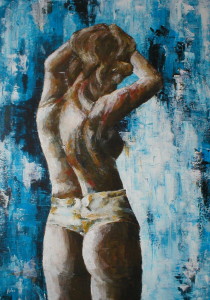 Blauw naakt, 70 x 100cm