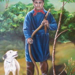 Boer met zeis, 70 x 50cm