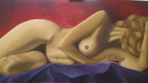 Liggend naakt, 70 x 130 cm